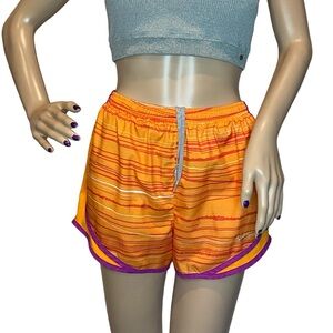Nike Dri-Fit Tempo 2-in-1 Orange Purple White Running Athletic Shorts Small VGC